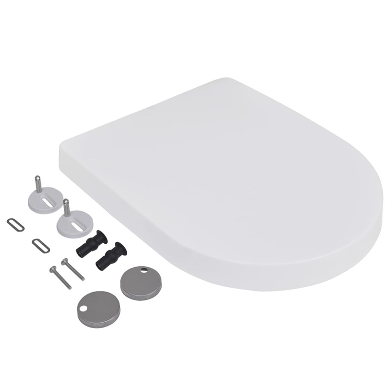 Buy Toilet Seats with Soft Close Lids 2 pcs Plastic White MyDeal