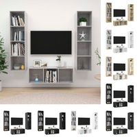 3 Piece Hanging TV Cabinet Stand Lowboard Set Chipboard Multi Colours vidaXL