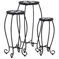 Mosaic Tables 3 pcs Black and White Ceramic vidaXL