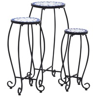 Mosaic Tables 3 pcs Blue and White Ceramic vidaXL