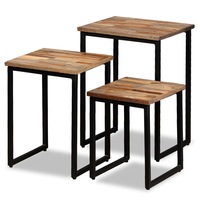3 Piece Nesting Coffee Table Set Solid Reclaimed Teak vidaXL