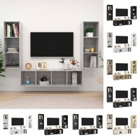 3 Piece TV HiFi Plasma Lowboard Cabinet Set Chipboard Multi Colours vidaXL