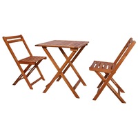 3 Piece Folding Bistro Set Solid Acacia Wood vidaXL
