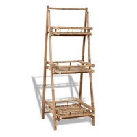 3-Tier Folding Bamboo Plant Rack vidaXL