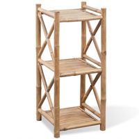 3-Tier Square Bamboo Shelf vidaXL