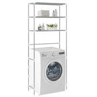 3-Tier Storage Rack over Laundry Machine Silver 69x28x169 cm vidaXL