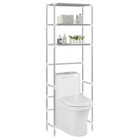 3-Tier Storage Rack over Toilet Silver 53x28x169 cm vidaXL