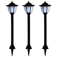 Outdoor Solar Lamps 3 pcs LED Black vidaXL