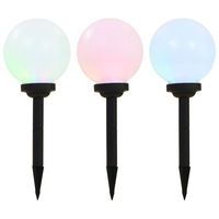 Outdoor Solar Lamps 3 pcs LED Spherical 20 cm RGB vidaXL