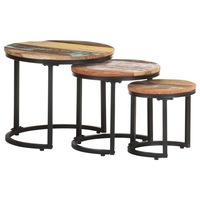 Side Tables 3 pcs Solid Reclaimed Wood vidaXL