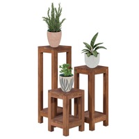 Plant Stands 3 pcs Solid Teak Wood vidaXL