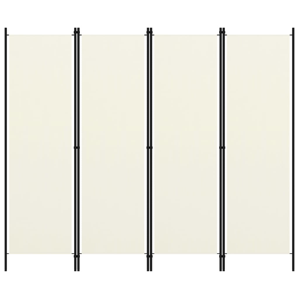 4-Panel Room Divider Cream White 200x180 cm vidaXL