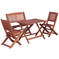 4 Piece Outdoor Dining Set for Children Solid Eucalyptus Wood vidaXL