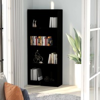 4-Tier Book Cabinet Black 60x24x142 cm Engineered Wood vidaXL