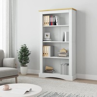 4-Tier Bookcase Mexican Pine Corona Range White 80x29x150 cm vidaXL