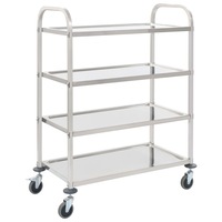 4-Tier Kitchen Trolley 107x55x125 cm Stainless Steel vidaXL