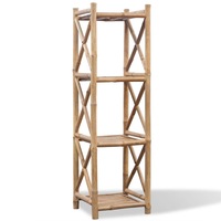 4-Tier Square Bamboo Shelf vidaXL