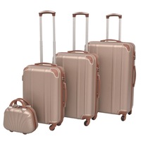 Four Piece Hardcase Trolley Set Champagne vidaXL