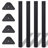 Adjustable Table Legs 4 pcs Black 710 mm vidaXL