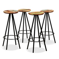 Bar Stools 4 pcs Solid Reclaimed Wood vidaXL