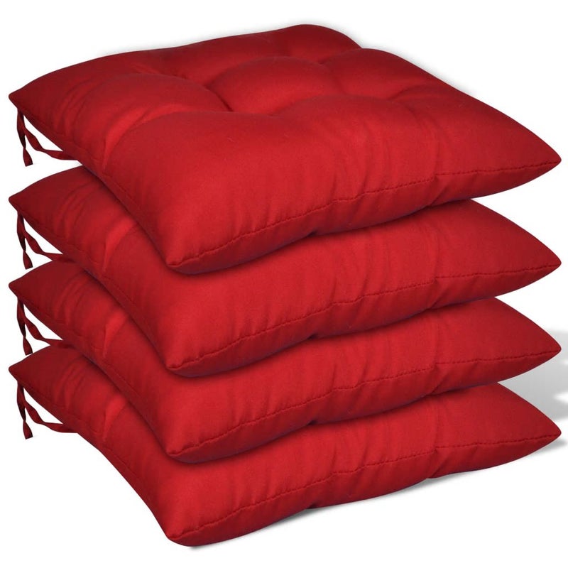 Vidaxl 4x Chair Cushions Red Sofa Seat, Home Goods Kitchen Chair Pads Set Of 4