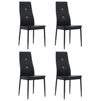 Dining Chairs 4 pcs Black Faux Leather vidaXL