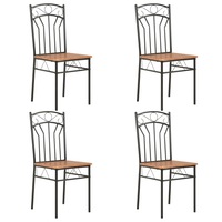 Dining Chairs 4 pcs Brown MDF vidaXL
