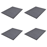PVC Door Mats 4 pcs Grey 90x60 cm vidaXL