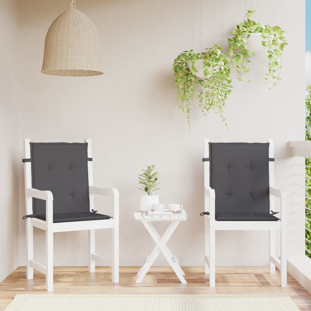 Garden Lowback Chair Cushions 2 pcs Anthracite Oxford Fabric vidaXL