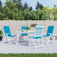 Garden Highback Chair Cushions 4 pcs Blue 120x50x3 cm Fabric vidaXL