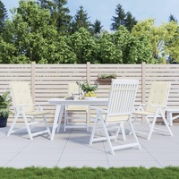 Garden Highback Chair Cushions 4 pcs Cream 120x50x3 cm Fabric vidaXL