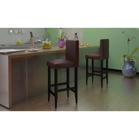 Bar Stools 4 pcs Dark Brown Faux Leather vidaXL