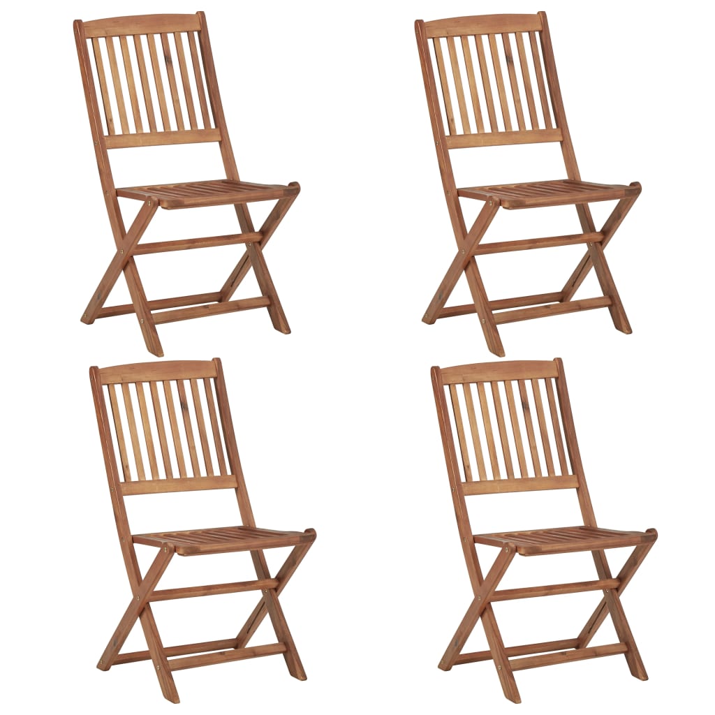 Folding Outdoor Chairs 4 pcs Solid Acacia Wood vidaXL