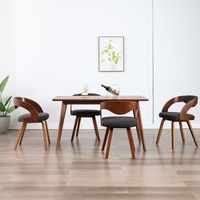 Dining Chairs 4 pcs Dark Grey Bent Wood and Fabric vidaXL