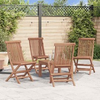 Folding Garden Chairs 4 pcs Solid Teak Wood vidaXL