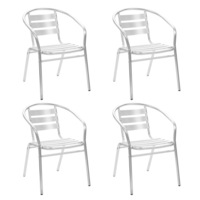 4x Stackable Outdoor Chairs Aluminium Garden Patio Seating Furniture