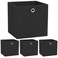 Storage Boxes 4 pcs Non-woven Fabric 32x32x32 cm Black vidaXL