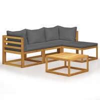 5 Piece Garden Lounge Set with Cushions Solid Acacia Wood vidaXL