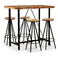 Bar Set 5 Pieces Solid Wood Reclaimed vidaXL