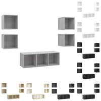 5 Piece TV Cabinet Stand Unit Lowboard Set Chipboard Multi Colours vidaXL