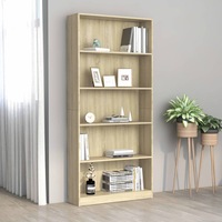 5-Tier Book Cabinet Sonoma Oak 80x24x175 cm Engineered Wood vidaXL