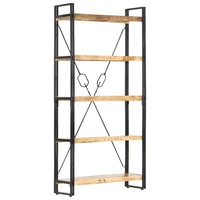 5-Tier Bookcase 90x30x180 cm Solid Mango Wood vidaXL