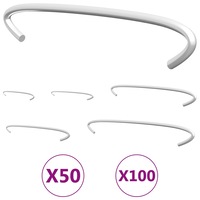 50/100x Gabion Hooks Galvanised Steel Gabion Spacer Holder Multi Sizes vidaXL