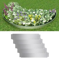 Lawn Fences 5 pcs Galvanised Steel 100x19 cm vidaXL