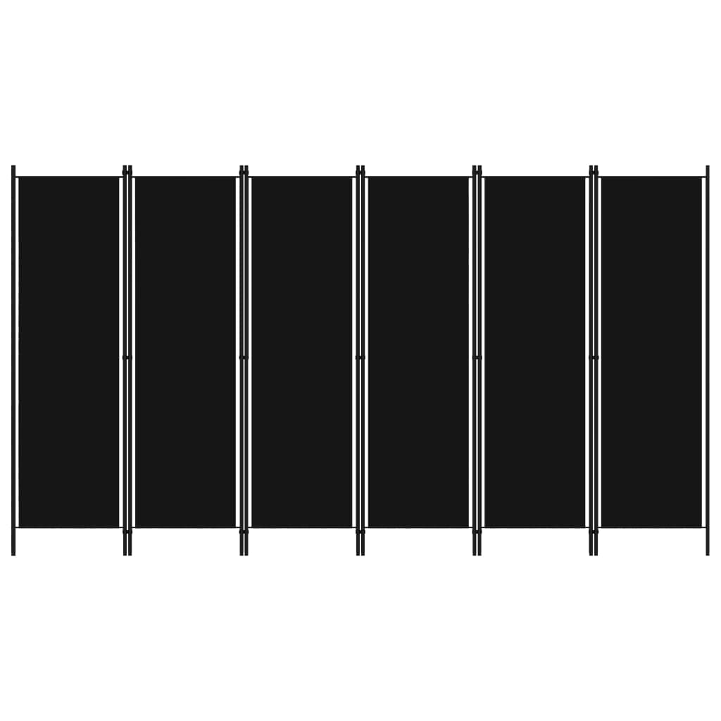6-Panel Room Divider Black 300x180 cm vidaXL