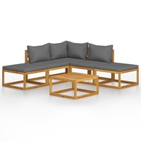 6 Piece Garden Lounge Set with Cushions Solid Acacia Wood vidaXL