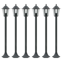 Garden Post Lights 6 pcs E27 110 cm Aluminium Dark Green vidaXL