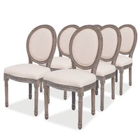 Dining Chairs 6 pcs Cream Fabric vidaXL