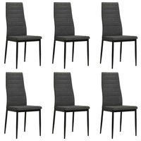 Dining Chairs 6 pcs Dark Grey Fabric vidaXL