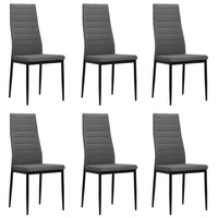 Dining Chairs 6 pcs Light Grey Fabric vidaXL